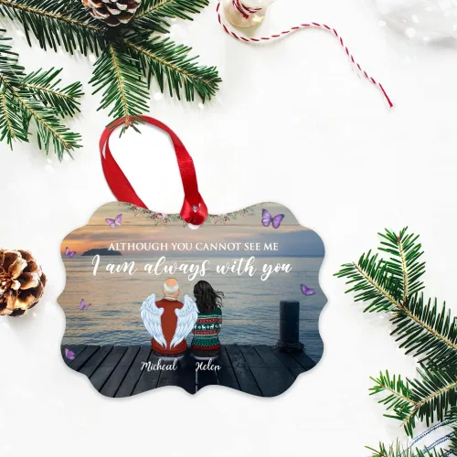 Miniatura 2 de Gossby Adorno conmemorativo de Navidad personalizado – Pérdida de padre estoy siempre contigo (padre, hija) personalizado para decoración de árbol