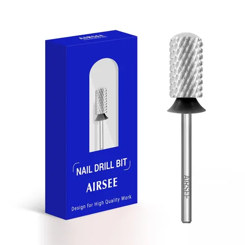 Miniatura 19 de AIRSEE Punta de broca de carburo de tungsteno para uñas acrílicas, cabeza de lima eléctrica Efile para manicura, pulido, arte, remoción de gel, 3/32