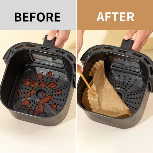 Miniatura 2 de Forro de papel desechable para freidora de aire, 100 piezas de revestimientos de pergamino de grado alimenticio para Ninja DZ201, accesorios