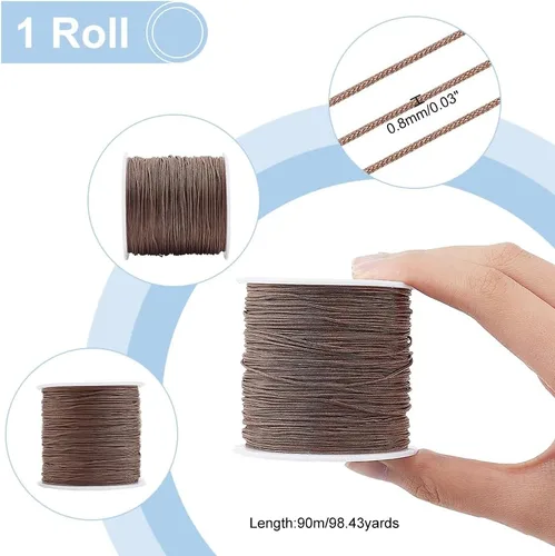 Miniatura 6 de PH PandaHall Cuerda de nailon de 100 yardas de 0.031 in, cordón de anudado chino de nailon Kumihimo hilo de macramé trenzado para sombra ciega, mini