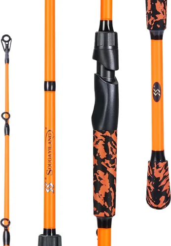 Miniatura 10 de Sougayilang IM7 - Caña de pescar de grafito – 2 piezas de fundición y centrifugado, potencia pesada media/media, guías de acero inoxidable