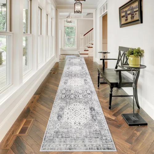 Miniatura 41 de RUUGME Alfombra Pasillera Lavable 2'6x12 - Alfombra de Pasillo con Respaldo Antideslizante Alfombras Resistentes a Manchas para Sala de Estar