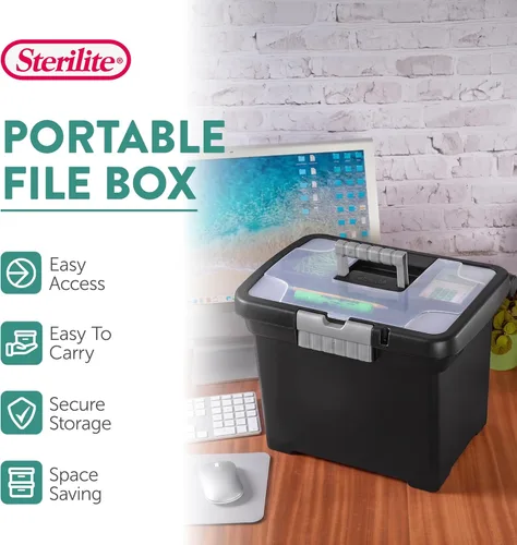 Miniatura 2 de Sterilite Organizador portátil con cerradura y asa y tapa transparente (paquete de 12)