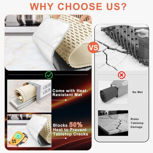 Miniatura 3 de FYY Tapete de calentamiento extra grande para alimentos con almohadilla resistente al calor, evita grietas en la encimera, mantiene la comida