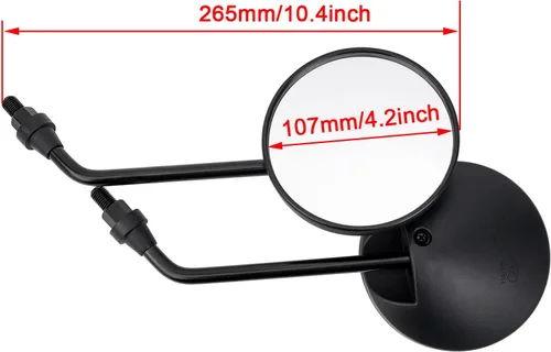 Miniatura 4 de AHL Espejos laterales retrovisores universales para motocicleta de 0.394 in, mango de barra lateral lateral de aluminio para Honda Suzuki Yamaha