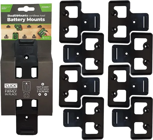 StealthMounts Soporte de batería compatible con EGO 56V (paquete de 8) - Soportes de batería negros para EGO | Soporte para EGO 56V | Fabricado en