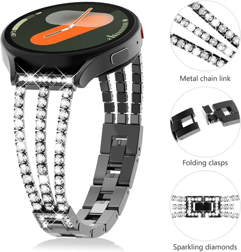 Miniatura 6 de FULLIFE Compatible with Samsung Galaxy Watch 7 6 5 4 FE Band 40mm 44mm for Women, Jewelry Metal Wristband Strap for Galaxy Watch 6 Classic 4 Classic