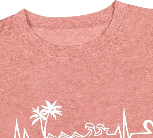 Miniatura 5 de Camiseta de manga corta con estampado de corazón para mujer, camiseta con estampado de corazón y estampado de corazón