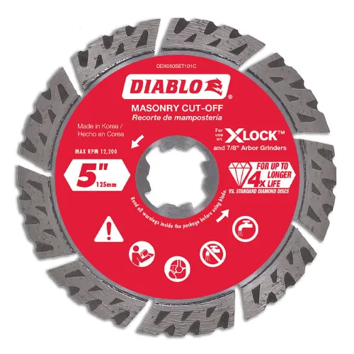 Miniatura 2 de Diablo Hoja de corte segmentada de diamante turbo para mampostería, hormigón, ladrillo y bloque - 5" de diámetro, 2.6mm de Kerf, 6150 RPM máximos