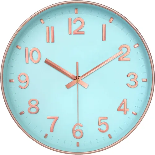 Miniatura 10 de Reloj de pared negro, reloj de pared de 8 pulgadas, funciona con pilas, redondo, moderno, sin tictac, silencioso, digital, analógico, pequeño, reloj