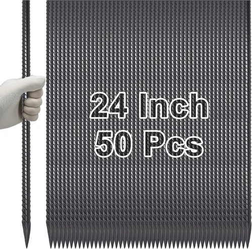 Miniatura 23 de VVOKGO - Juego de estacas de refuerzo de 24 pulgadas, estacas de forma recta para concreto, resistentes (8 piezas), estacas de acero de metal