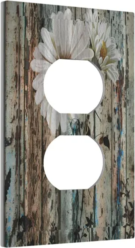 Miniatura 114 de Placa de pared decorativa con hojas de palmera tropicales de oro blanco, hoja de plátano, doble interruptor de luz de palanca decorativa, placa
