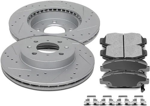 SCITOO 120.40021, 3295 ATD465AC, D465-7345 Pastillas de Freno y Rotores Delanteros Compatibles con Acura EL 1997-2005, Honda Civic 1996-2005, Honda