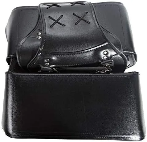 Miniatura 3 de Bolsa de cuero universal unisex impermeable para silla de montar de motocicleta, diseño duradero de dos correas, cómoda y elegante bolsa