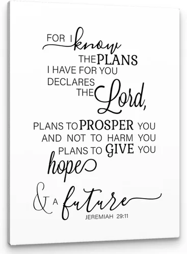 Miniatura 11 de PHAMTE Jeremías 29 11 - Arte de pared de Jeremías cristiano 29:11 For I Know The Plans I Have For You, arte de pared, versículo bíblico con texto