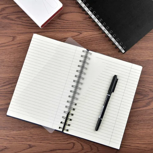Miniatura 6 de Coopay Paquete de 4 cuadernos de tapa dura A5 en espiral, cuadernos con rayas universitarias, cuaderno rayado con divisores extraíbles