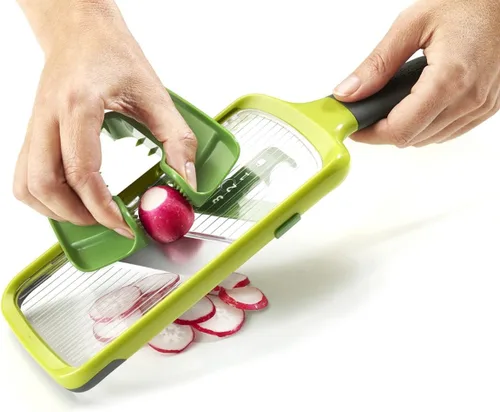 Miniatura 6 de Joseph Joseph Mandolina manual de agarre múltiple para cocina, rebanadora de frutas y verduras con agarre para alimentos y cuchillas ajustables