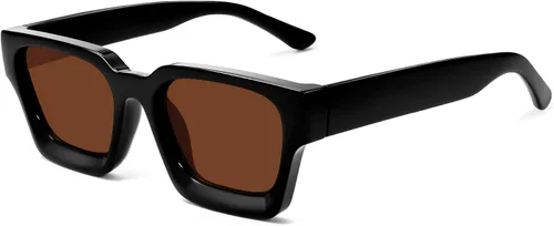 Miniatura 16 de VANLINKER Gafas de sol cuadradas gruesas para hombres y mujeres, retro, rectangulares, con protección UV400, VL9731