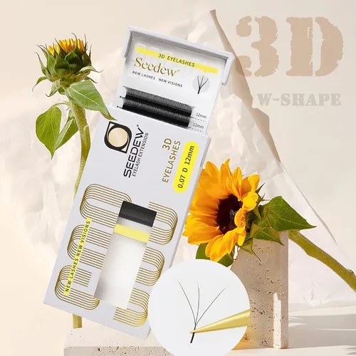Miniatura 8 de SEEDEW® Extensiones de pestañas en racimo de pestañas 3D W en forma de 0.315-0.591 in, longitud mixta, volumen profesional, suaves y naturales