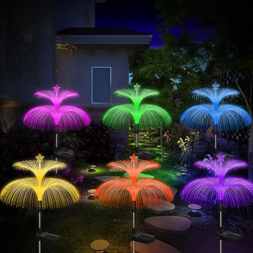 Miniatura 8 de Weepong - Luces solares para jardín 3 unidades, nuevas luces solares mejoradas al aire libre, resistentes al agua, 7 colores que cambian, doble
