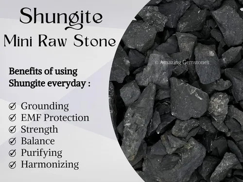 Miniatura 6 de Amazing Gemstone Piedras Crudas de Shungit Cristal Roca, Verdaderas Piedras de Shungit para Purificación de Agua - 10-30mm Piedra Shungit Original