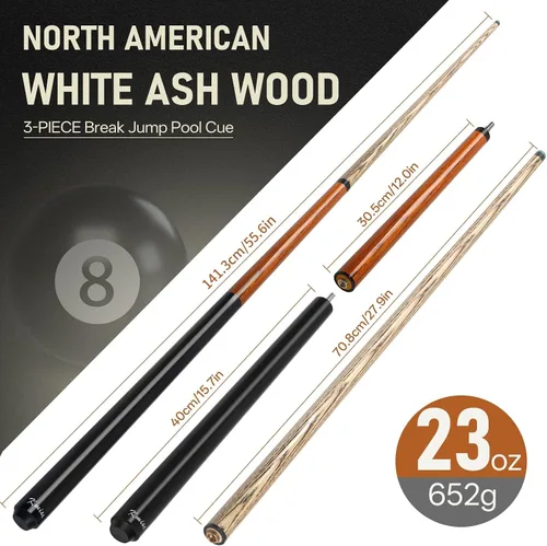 Miniatura 6 de Kmise Break Jump Cue Stick, palo de piscina de 11/21/25 onzas para roturas explosivas y saltos sin esfuerzo, taco de piscina pesado de 42/56 Naranja