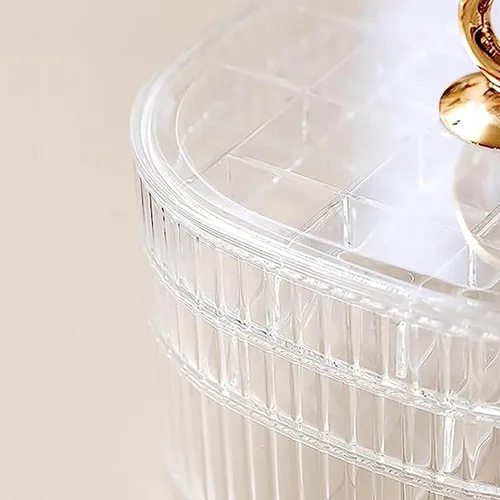 Miniatura 7 de Joyero, organizador de joyas de acrílico de 3 capas con asa, cajas de joyería transparentes para mujeres y niñas, organizador de maquillaje, soporte