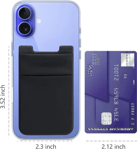 Miniatura 5 de Hoblaze Funda elástica para tarjetas de crédito, con bolsillo para tarjetas de crédito, funda adhesiva 3M, compatible con teléfonos inteligentes
