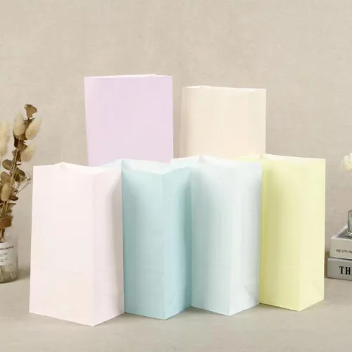 Miniatura 6 de 24 bolsas de regalo de cumpleaños, bolsas multicolor pastel para fiestas, bolsas de papel para dulces de 3 x 5 x 9 pulgadas, regalo de dulces sin