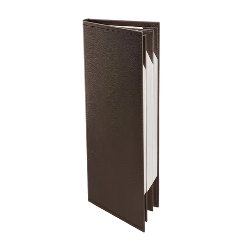 Miniatura 7 de Menu Covers Hecho de piel sintética de alta calidad (paquete de 10) - 4.25 x 11 pulgadas - Lista de vinos - Menú de bar (negro, 4 vistas)