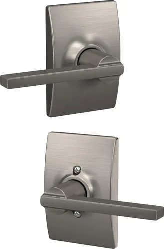 Miniatura 71 de Schlage F10 LAT 626 CEN Latitude - Manilla de puerta con moldura Century, cerradura de paso para pasillo y armario, cromo satinado