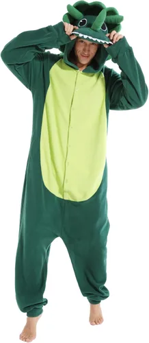 Miniatura 2 de dressfan Disfraz de dragón de Triceratops de animal, disfraz de dinosaurio, Navidad, Halloween, cosplay, pijama, unisex, para adultos y adolescentes