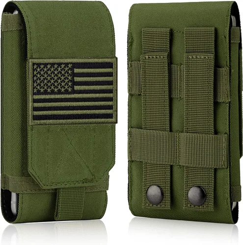 Miniatura 18 de Funda Táctica Molle para Teléfono, Funda de Cinturón con Asa de Bucle Resistente con Parche de Bandera para iPhone 17 Pro Max/Air/17 Pro/17/16 Pro