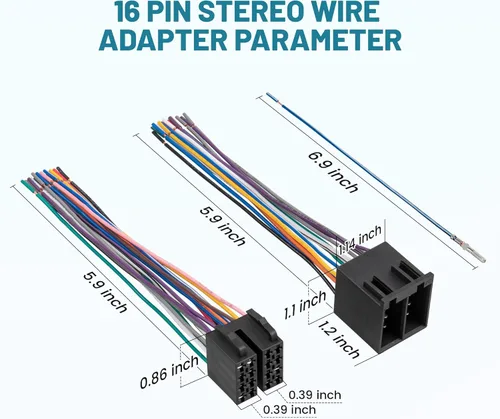 Miniatura 8 de NuIth Adaptador de arnés de cable estéreo macho y hembra de 16 pines para Freightliner 04-21, Volvo 04-16, Peterbilt 06-18, Kenworth 08-20, conector