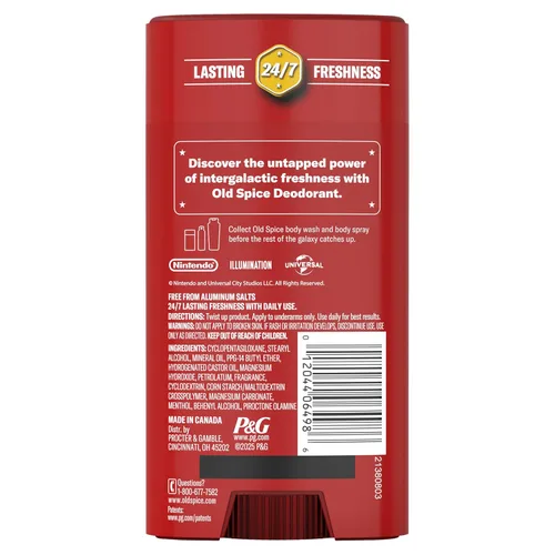 Miniatura 10 de Old Spice Desodorante sin aluminio para hombres, Old Spice x The Super Mario Galaxy Movie, frescura duradera 24/7, protección duradera contra