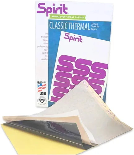 Miniatura 6 de Spirit® Papel de transferencia de tatuaje térmico clásico de 8.5 x 11 pulgadas, 100 hojas, papel de plantilla de tatuaje, fabricado con orgullo