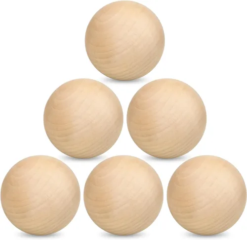 Miniatura 9 de Paquete de 20 bolas de madera sin terminar de 2 pulgadas, bolas de madera de 2 pulgadas, esferas de madera para manualidades, proyectos