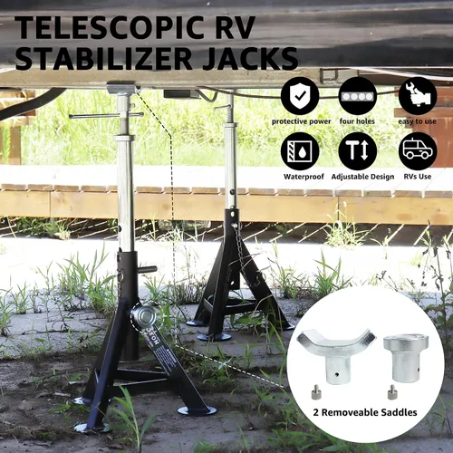 Miniatura 5 de BESTOOL RV soporta gatos estabilizadores, gatos estabilizadores de remolque de viaje, soportes de gato camper de 17.3" a 30", capacidad de 3