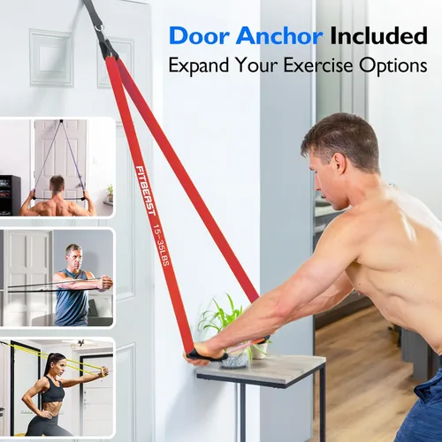 Miniatura 6 de FitBeast Resistance Bands Set, Pull Up Assist Bands for Strength Training, Powerlifting, Muscle Toning, Yoga, Mobility Exercises, Rehabilitation