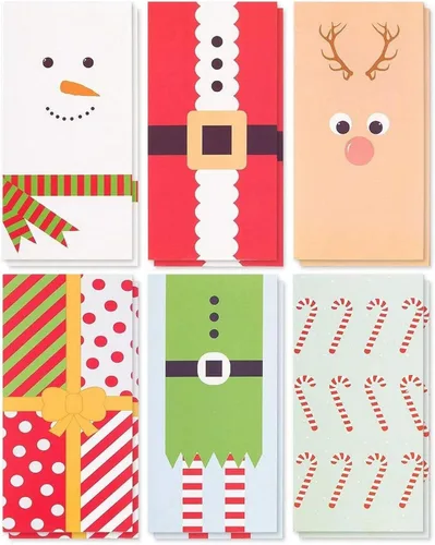 Miniatura 9 de Tarjetas de Navidad con sujetador para dinero y sobres, Árboles navideños