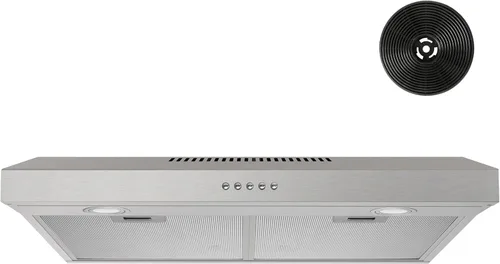FIREGAS Campana extractora para debajo del gabinete de 30 pulgadas con motor DC sin escobillas, luz LED, ventilador de escape de 3 velocidades,