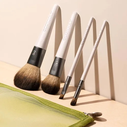 Miniatura 4 de EcoTools Kit de brochas de maquillaje para llevar, juego de brochas aptas para viajes, prácticas herramientas de maquillaje para polvos, rubor