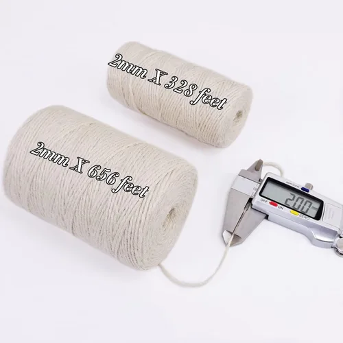 Miniatura 2 de Cuerda de yute natural de 0.079 pulgadas y 328 pies para manualidades, cuerda de yute de colores de 3 capas para envoltura de regalos, jardinería