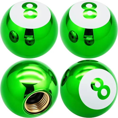 Miniatura 45 de 4 piezas tapas de vástago de válvula de neumático estilo bola 8, cubiertas universales de vástago de válvula de neumático con núcleo de cobre a