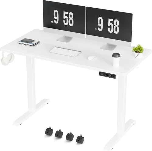 Miniatura 19 de Furmax Escritorio eléctrico de pie de 45 x 24 pulgadas, escritorio de pie para sentarse, altura ajustable, escritorio de oficina en casa con memoria