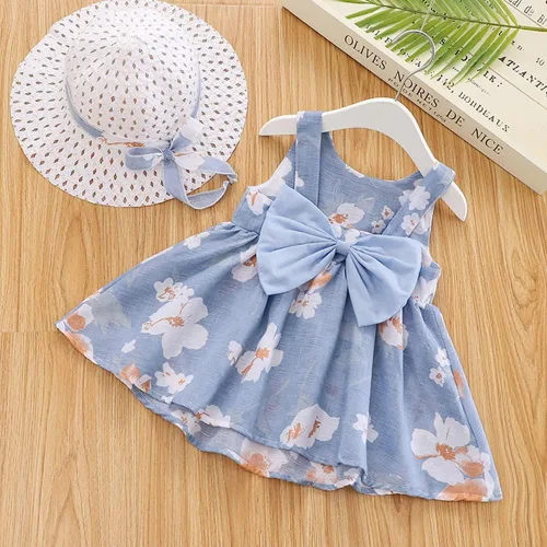 Miniatura 24 de Vestido tutú de verano para niñas pequeñas, sin espalda, vestido de princesa para fiesta de cumpleaños, vestido de verano con lazo floral