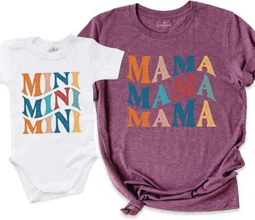 Miniatura 9 de Mama Mini Set Shirt, Retro Mama Shirt, Mommy and me Shirt, Matching Mommy and Me Shirt, Mommy and Me Outfits, Mom and Daughter Shirts, Mothers Day