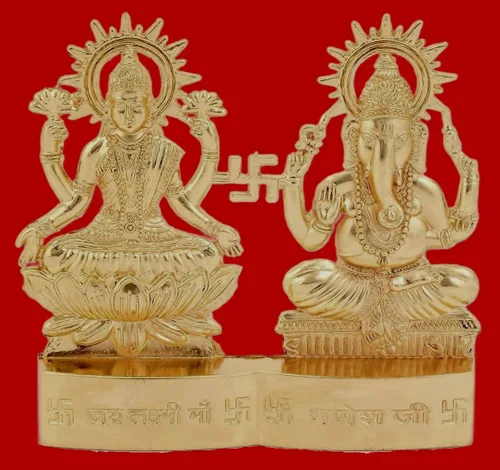Miniatura 3 de IS4A Laxmi Ganesha - Estatua energizada – Lakshmi Ganesh Murti para Mandir Home, regalo de Diwali ídolo Murti para Pooja hindú, hogar Mandir indio