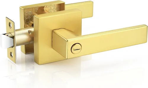 Miniatura 27 de Priobrico - Manija de puerta interior de bronce aceitado con cerradura, manijas de puerta de privacidad para dormitorio, perillas modernas de puerta