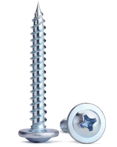 Miniatura 12 de (350 piezas) Tornillos para madera #8×5/8" de acero aleado estándar Phillips cabeza de brida autorroscantes rápidos por B1jounie YA plateado